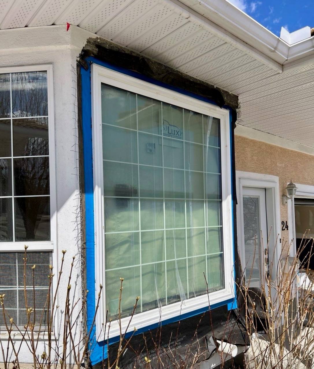 Stucco texture matching after window replacement Calgary