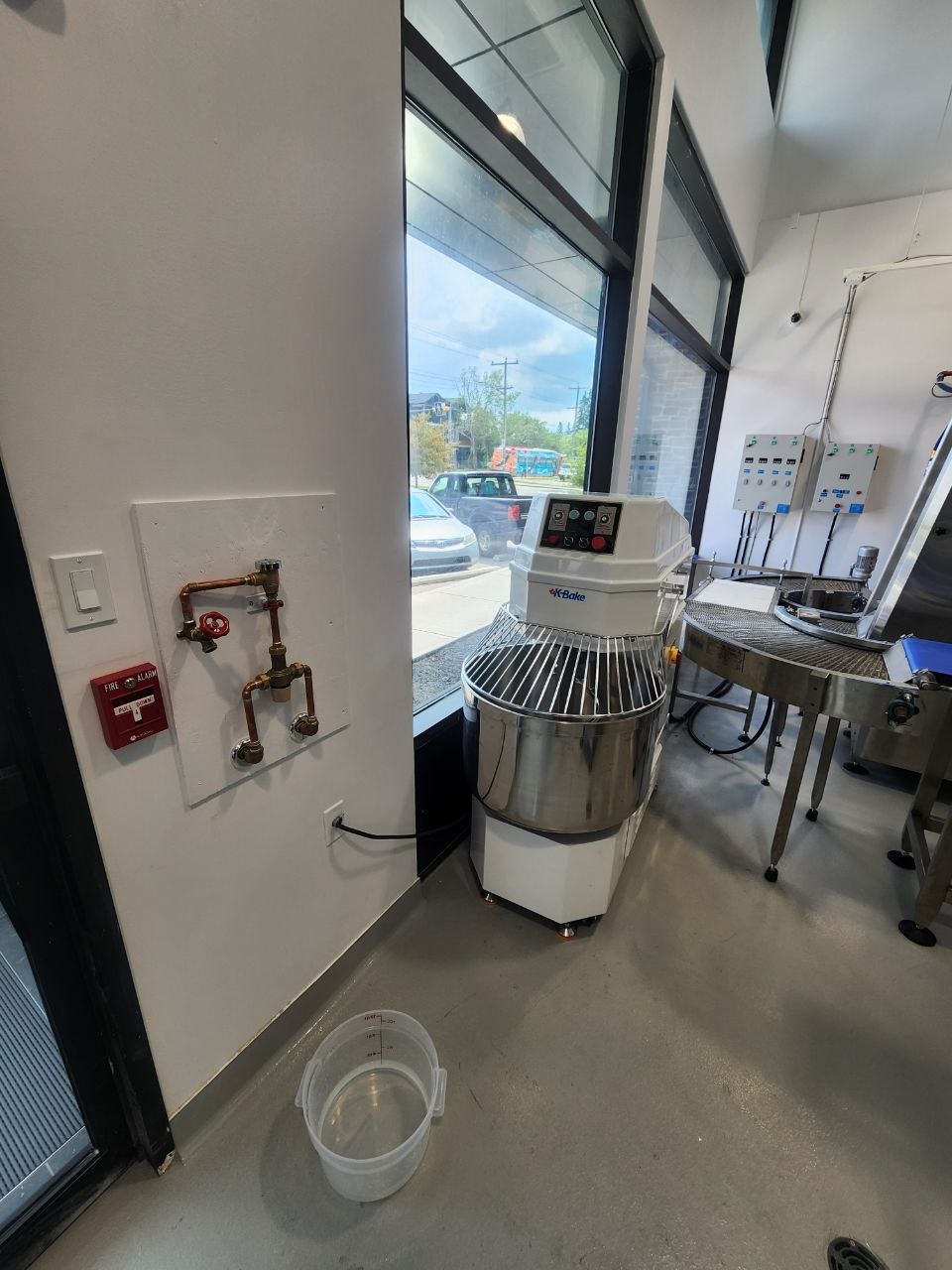 Commercial bakery production area during completed fit-out