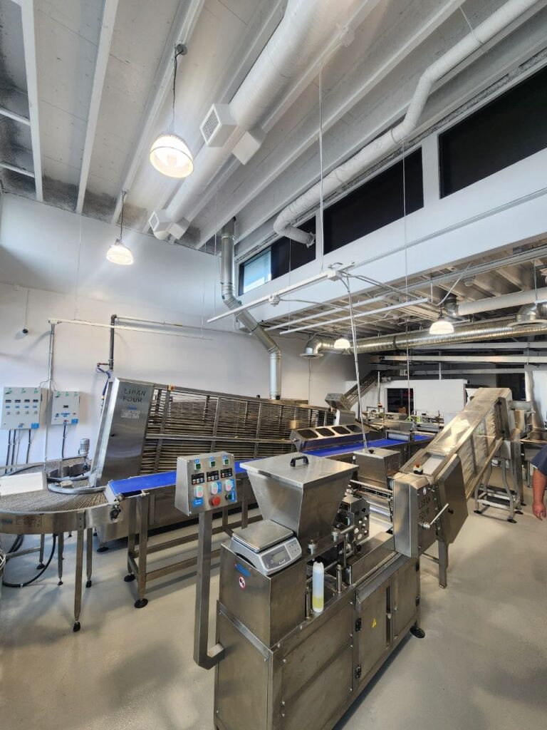 Commercial bakery production equipment in the completed project